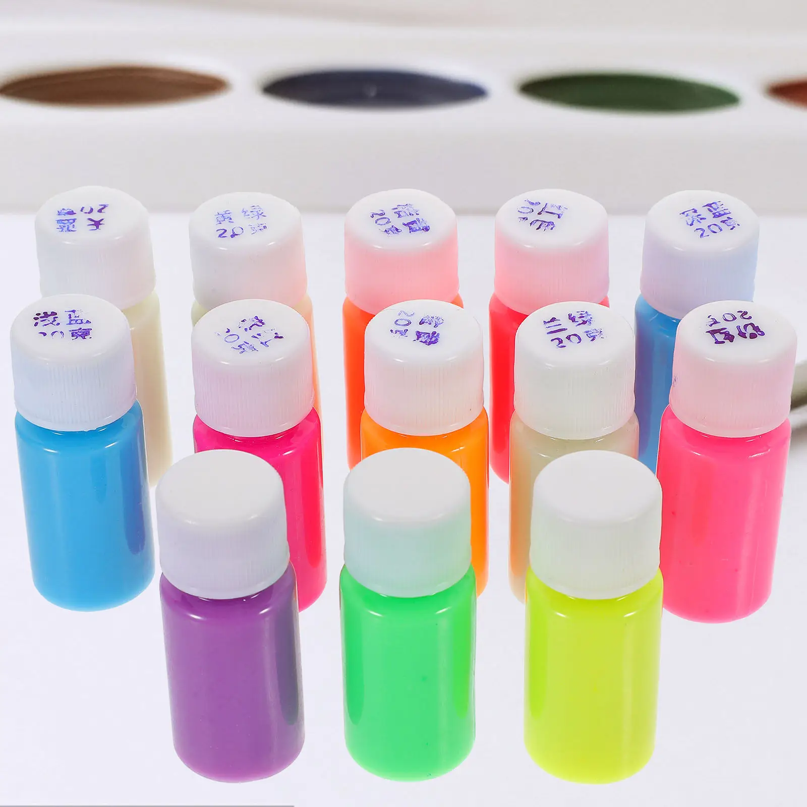 

1 Set Night Glow Paint Fluorescent Thick Creamy Face Paint 13 Colors Long-Lasting Glow in Dark Pigment for Body Painting