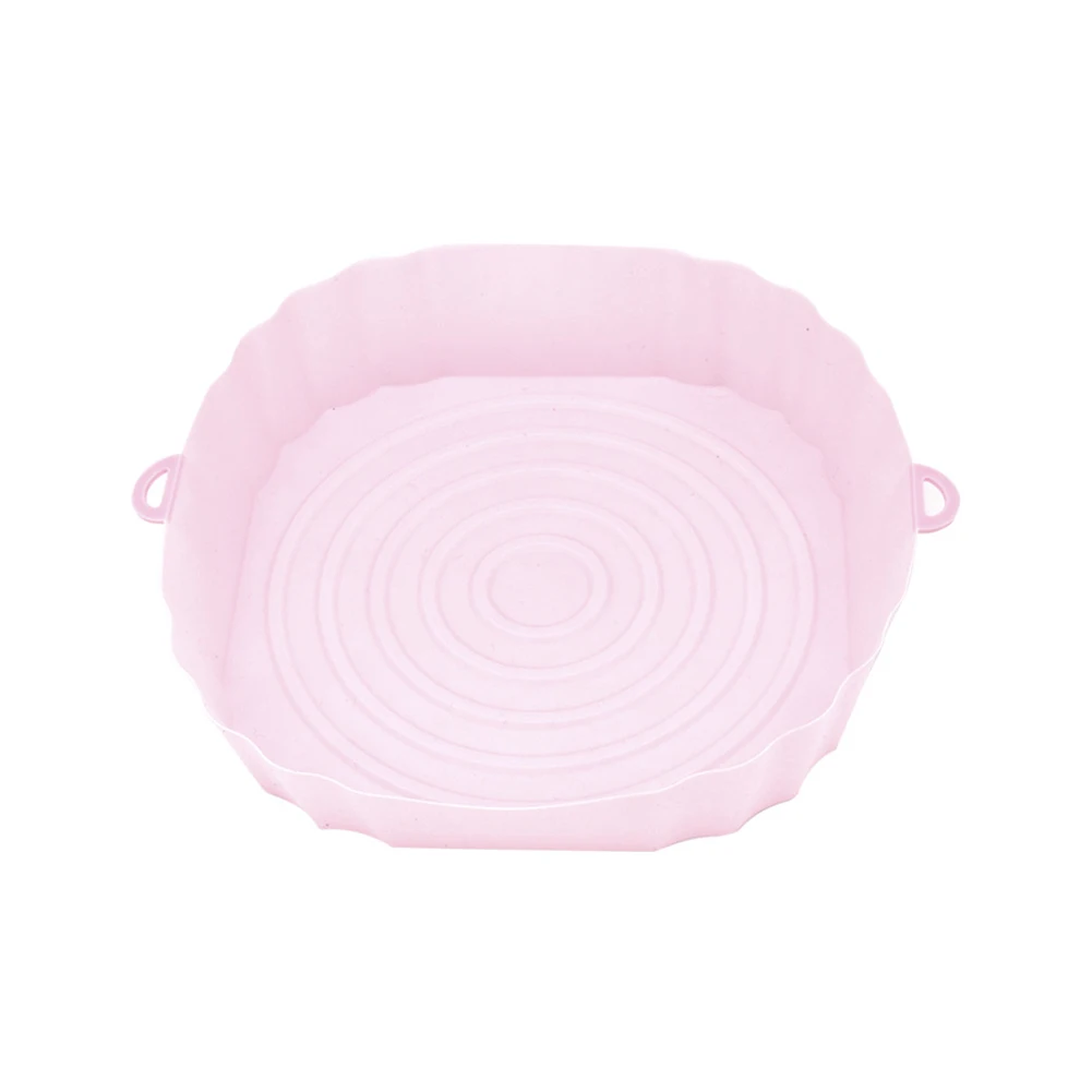 Air Fryer Pot Air Fryer Silicone Pot -20°C To 220°C Brown/Green/Grey/Pink Depth 4.5cm Upper Diameter 20cm Air Fryer