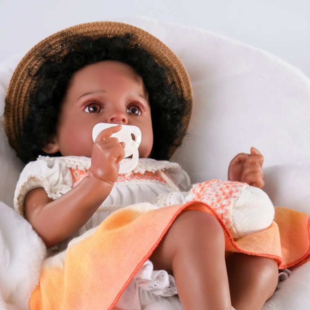 

Cloveray Original 24 inch Realistic Reborn Baby Doll Vinyl Cloth Body Soothe Doll High-Quality Handmade Toy Kid Xmas Gifts