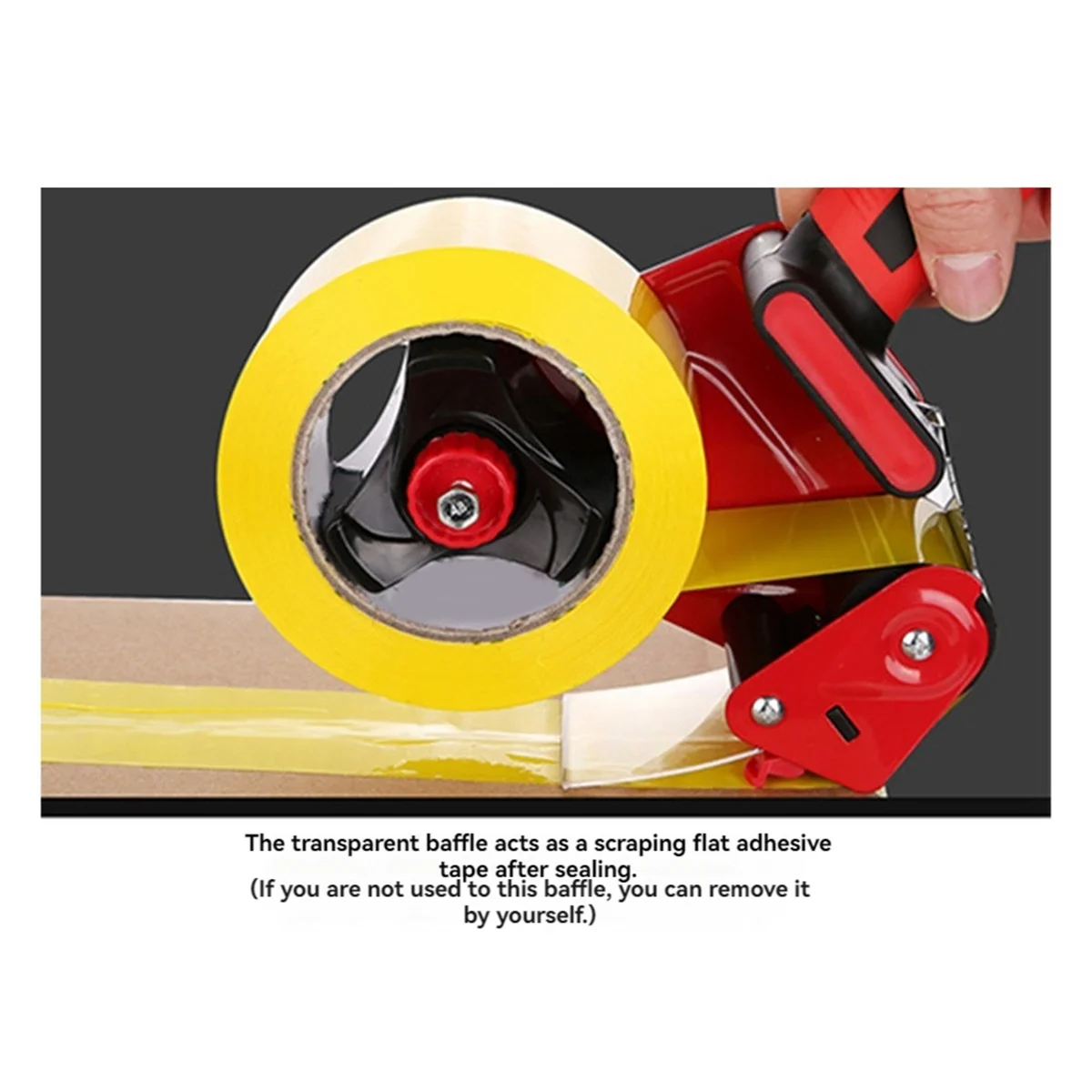 Packing Tape Dispenser, Heavy Duty Packaging Tape Clear Adhesive Tape Dispenser for Carton Sealing, Moving, Shipping