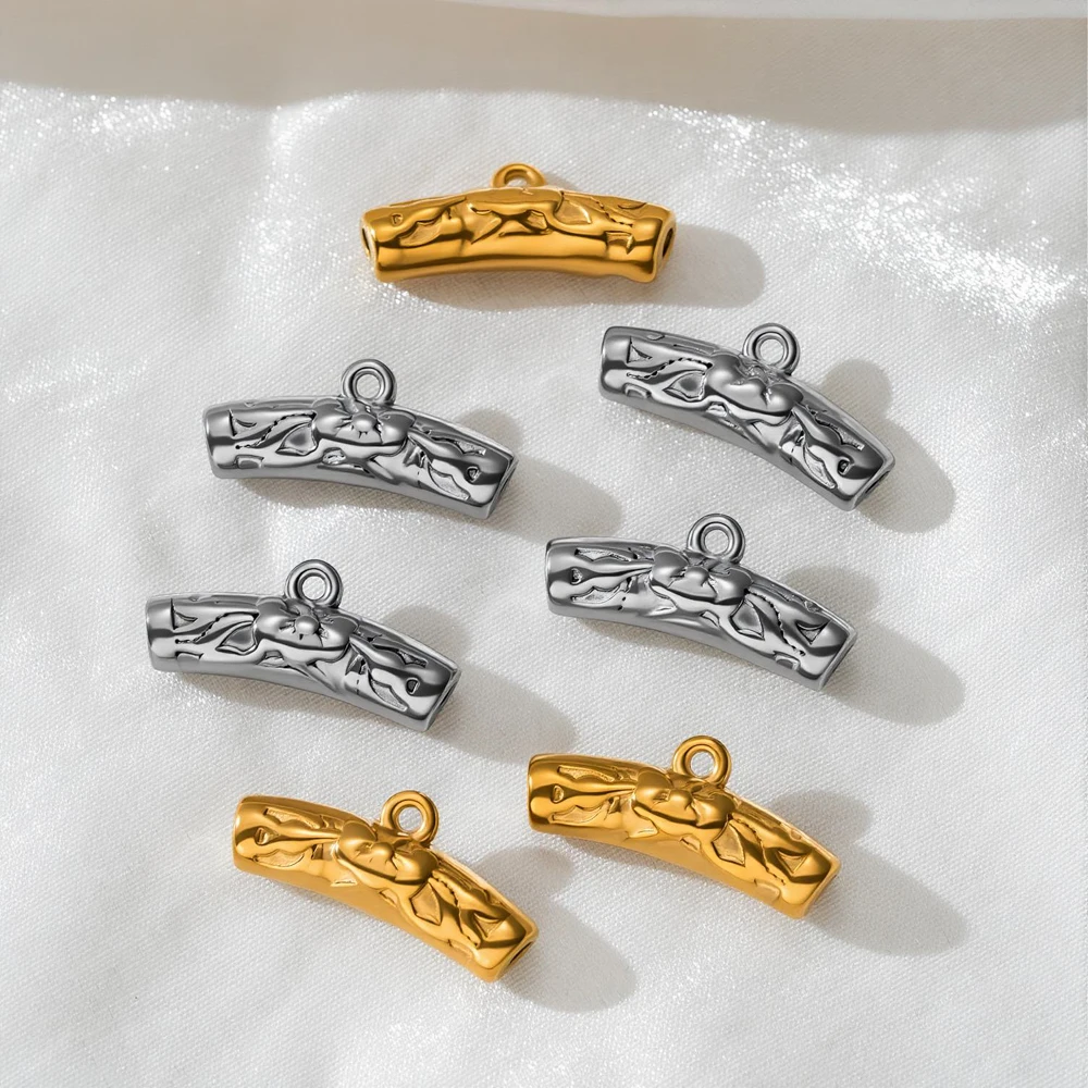 2 Stück/Set Edelstahl Vergoldete Lange Röhren-Abstandsperlen mit Öse für DIY Halsketten, Armbänder, Schmuckherstellung – Detail 4