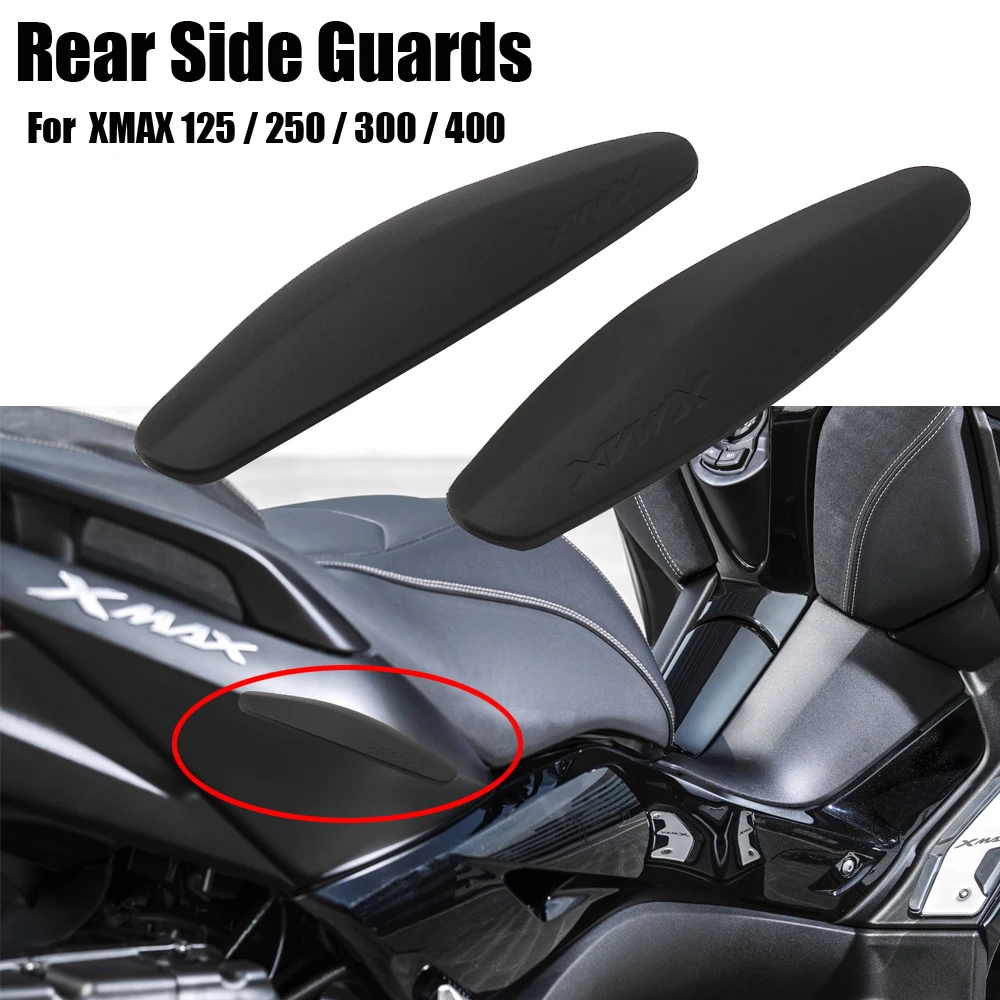 

New Motorcycle Black Rubber Rear Side Protection Guard For Yamaha XMAX 125 250 300 400 X-MAX125 X-MAX250 X-MAX300 X-MAX400