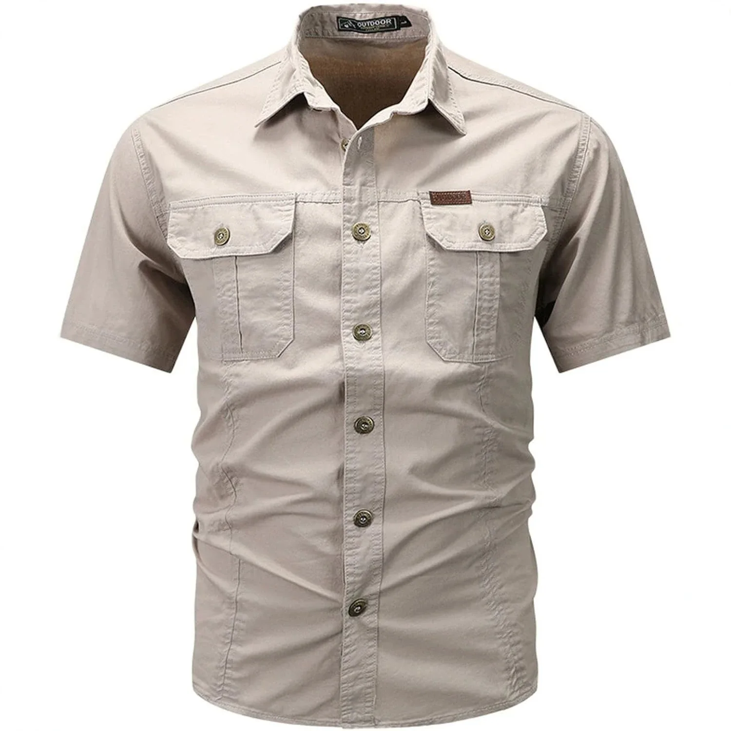 Summer New Style Men's Casual Short-Sleeved T-Shirt, Henry Collar Casual Men's Shirt