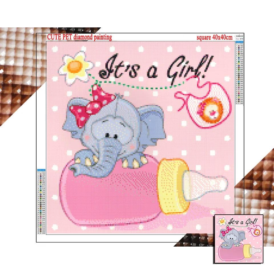 الكرتون الكرتون الحيوانات 5D DIY الماس اللوحة فسيفساء التطريز غرفة الأطفال ديكور زجاجة الحليب البقرة الكلب الدب الأسد التمساح