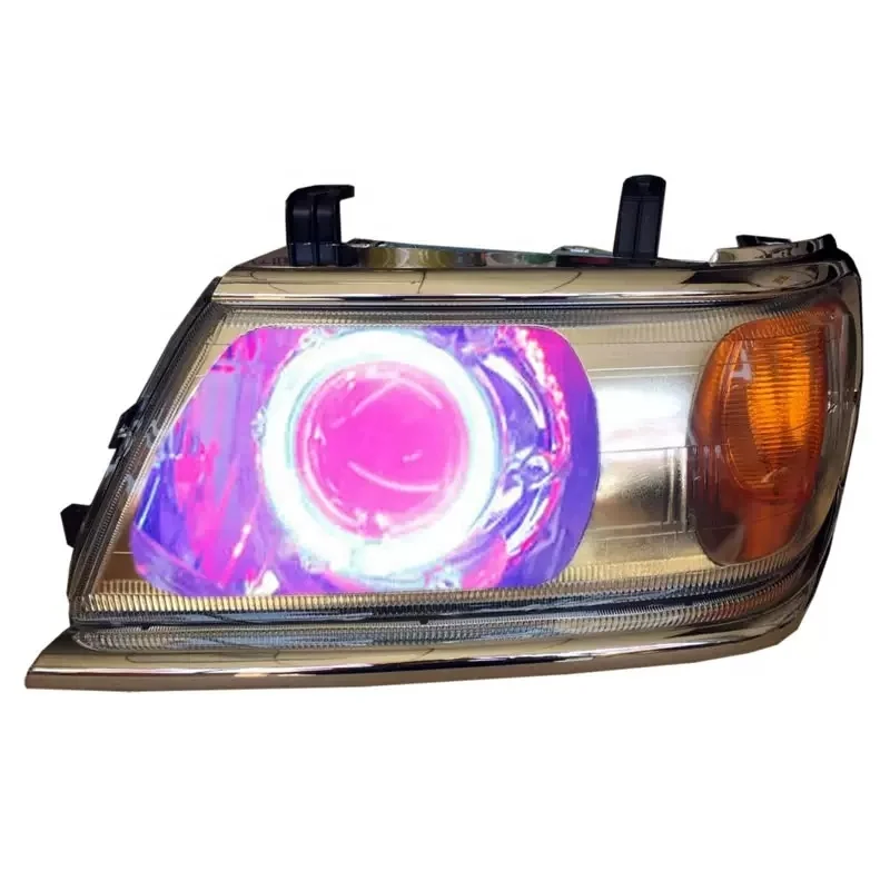 For Mitsubishi Pajero Sport Custom Full LED Headlights Devil Angel Eyes Front Lamps 2000-2008 Year