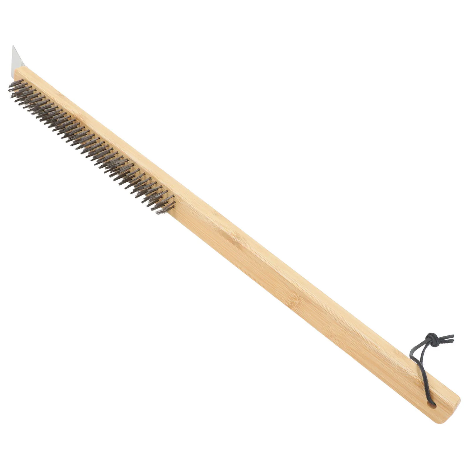 

Long Wooden Handle Pizza Brush for Oven Cleaning Stainless Steel Aluminum Scraper BBQ Tool Residue Removal Deep Clean