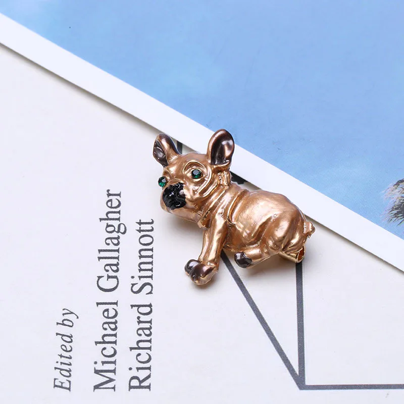 Cartoon Cute French Bulldog Dog Brooches for Women Kids Animal Unisex Pin Coat Suit Bag Accessories Party Birthday Daily Gifts