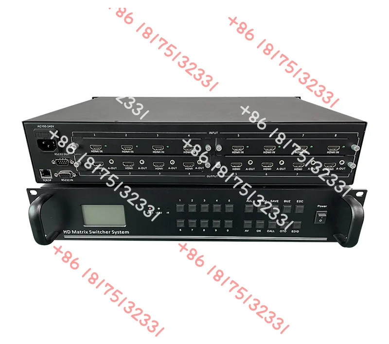 8x8 Plug-In Hybrid Matrix Switcher Seamless Splicing Matrix Video Switcher