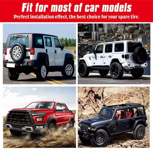 Imagen 2 del producto Cubierta Universal para neumático de repuesto de coche, cubierta de cuero de PVC para rueda de repuesto, bolsa protectora para todos los protectores de coche, 14-17 pulgadas