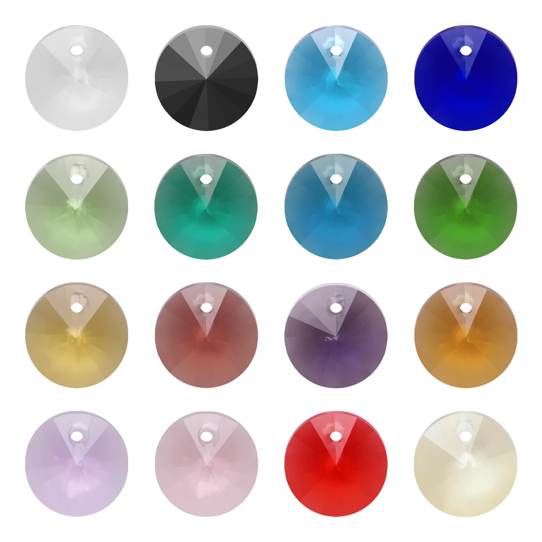 6/8/10/14mm Satellite Crystal Pendant Rivoli Pointed Back Round Glass Beads For Jewelry Making DIY Necklaces Earring Accessory