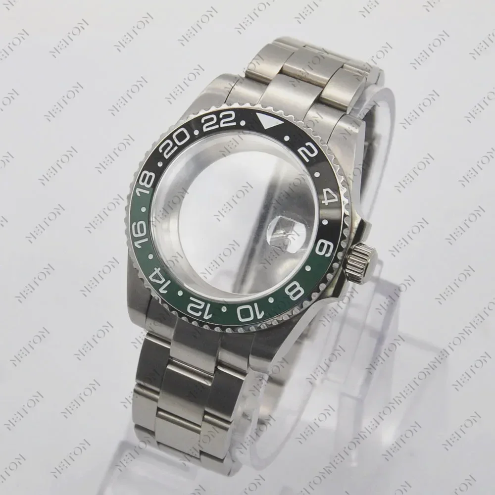 40mm Black PVD NH35 Case  Black Fit ETA2836 NH35/36 Mingzhu DG2813/5833 Miyota 8215/8205 Back Transparent Glass