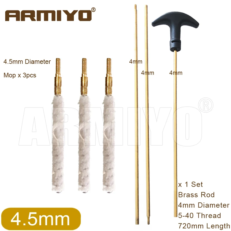 Armiyo Rohrreinigungsbürsten-Set für 4,5mm ~ 18,5mm Durchmesser Rohre, Messing Drehbare Stange, Jagdzubehör – Detail 3