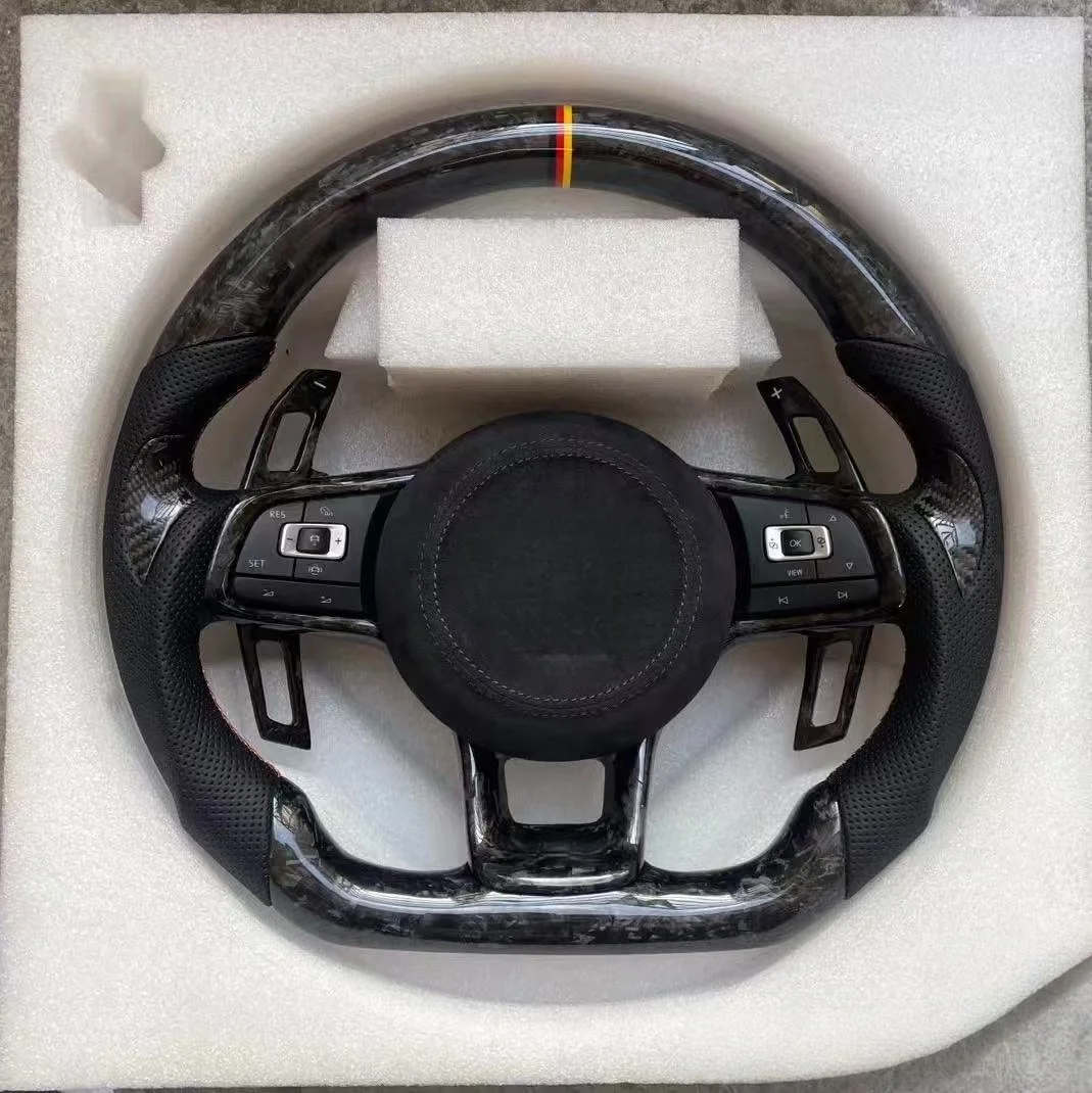 

For VW Mk5 MK6 MK7 MK7.5 GTI R Polo 2013-2020 Customized Carbon Fiber Racing Wheel Steering Wheel Car Accessories