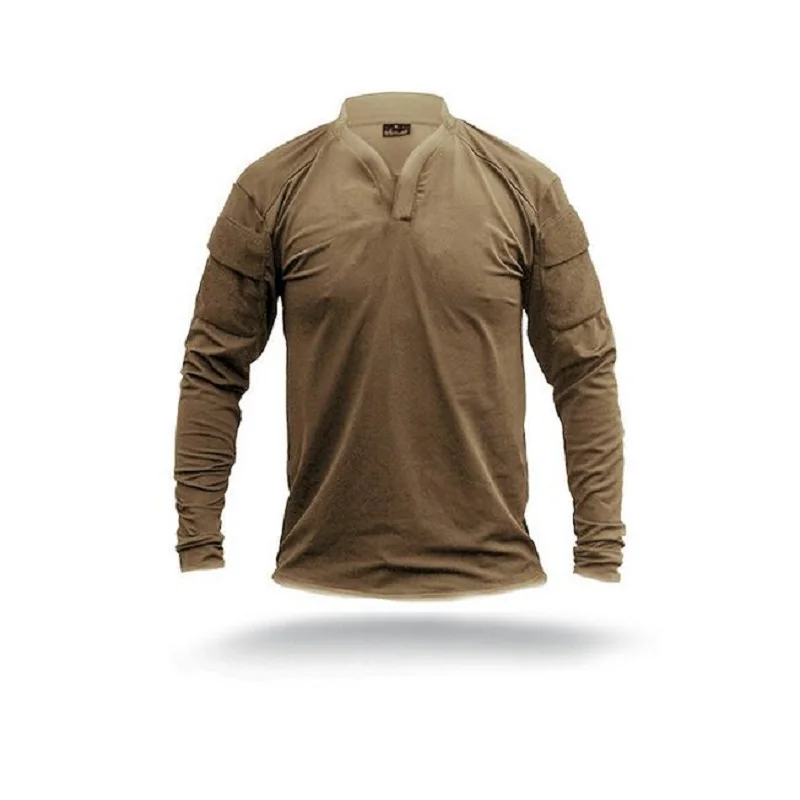 Tactical CAG T-Shirt Outdoor Solid Color Arm Pocket Quick drying T-shirt Long Sleeves