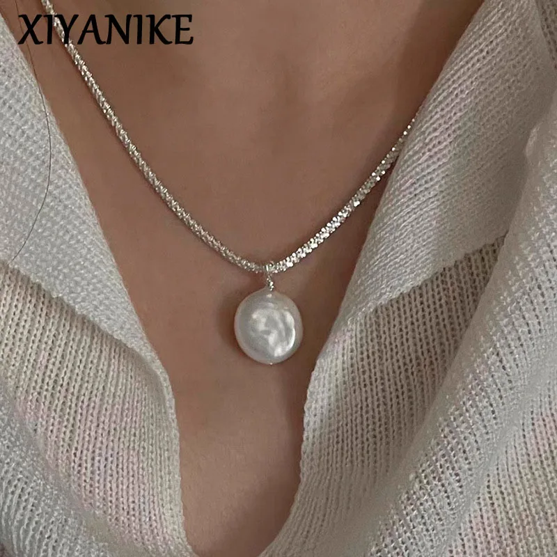 

XIYANIKE Sparkling Baroque Pearl Chain Necklace For Women Girl Luxury Fashion New Jewelry Lady Gift Party Wedding collier femme