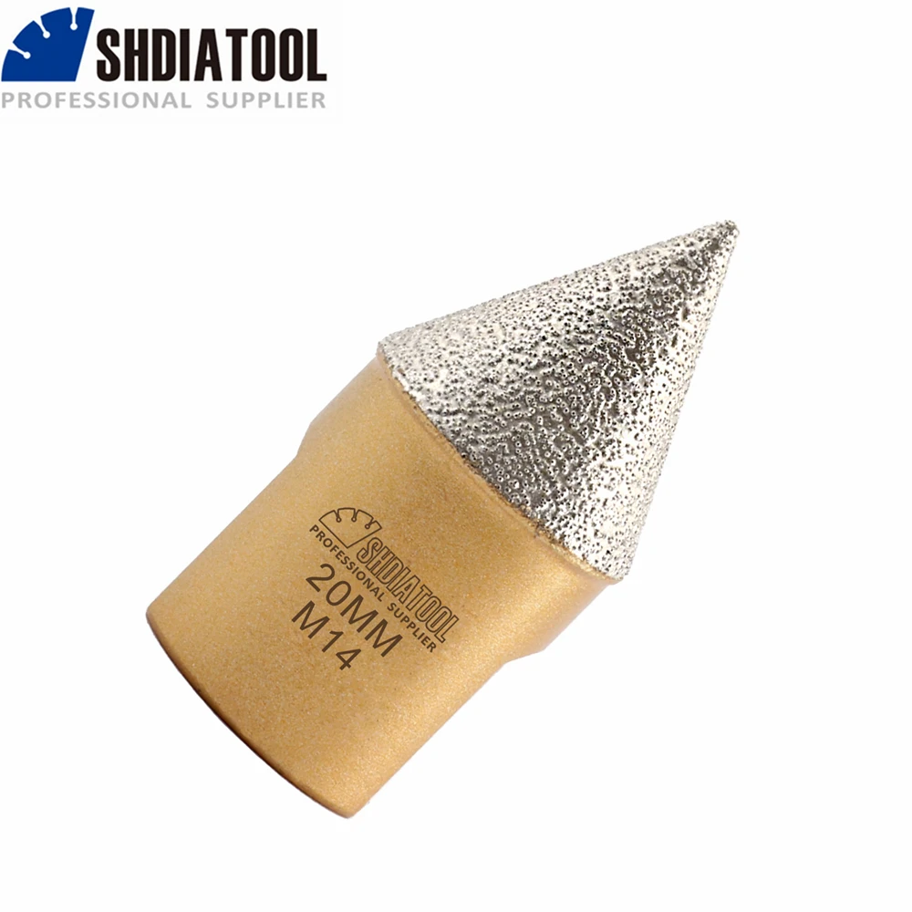 1/2 pz 20mm diamante smusso fresatura punta a dito rettifica marmo quarzo gres porcellana marmo M14 SHDIATOOL diamante strumento