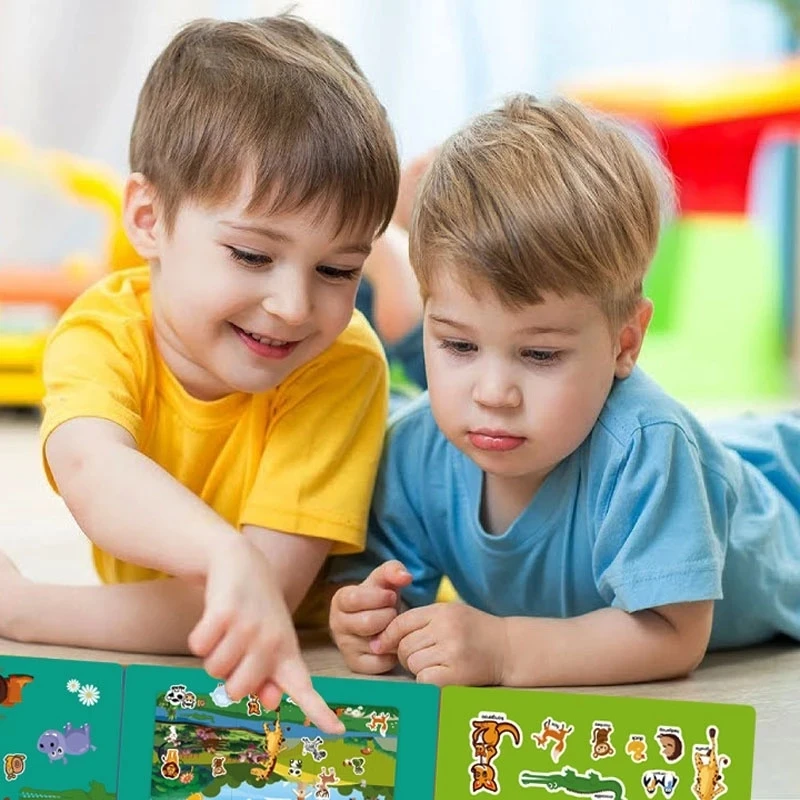 Baby Spielzeug Wiederverwendbare Aufkleber Bücher DIY Hand-auf Kognition Puzzle Aufkleber Frühen Lernen Pädagogisches Spielzeug Für Kinder Geschenke