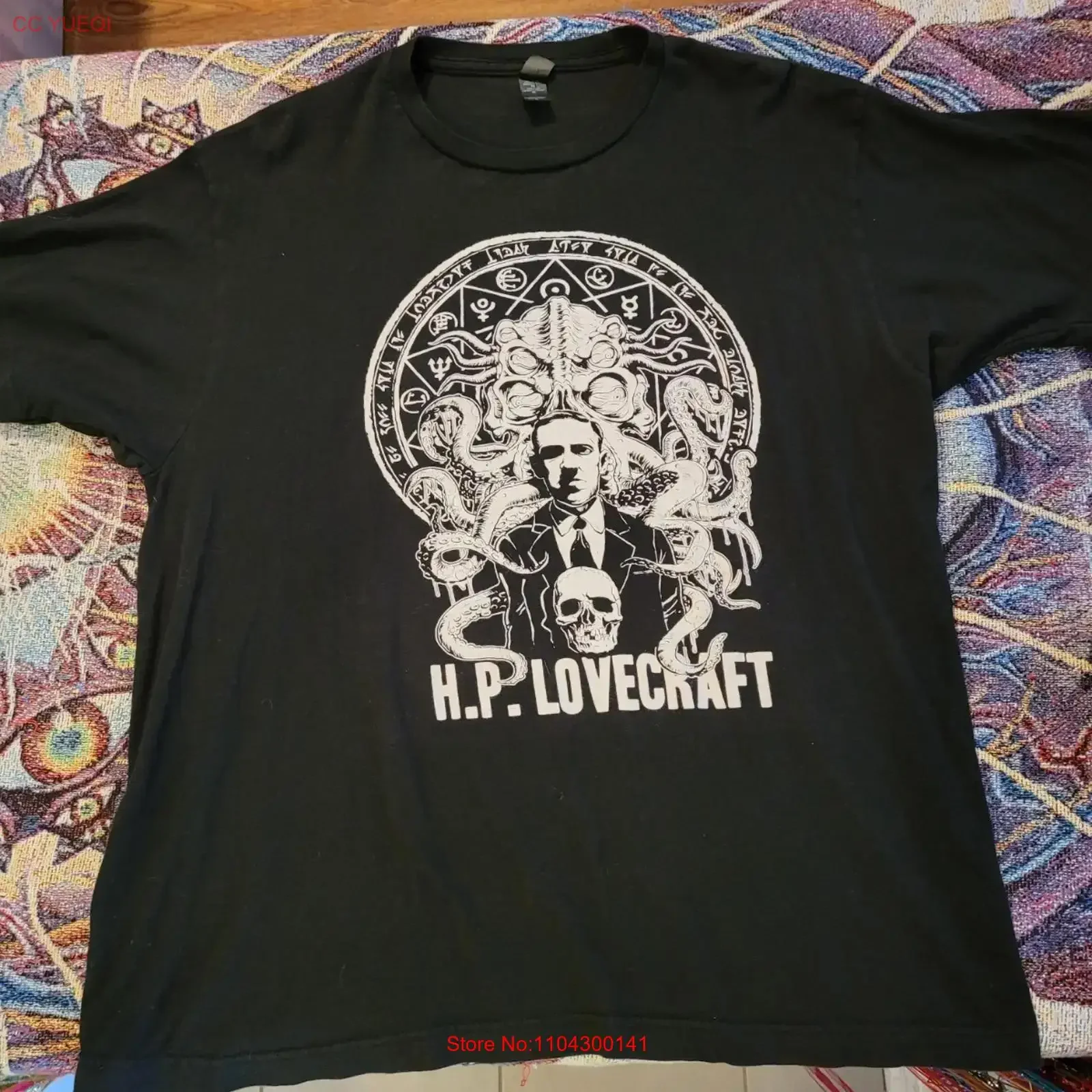 H P Lovecraft Cthulhu Horror Fiction Writer T shirt Adult XL Tultex Ringspun long or short sleeves vintage Washed fashion