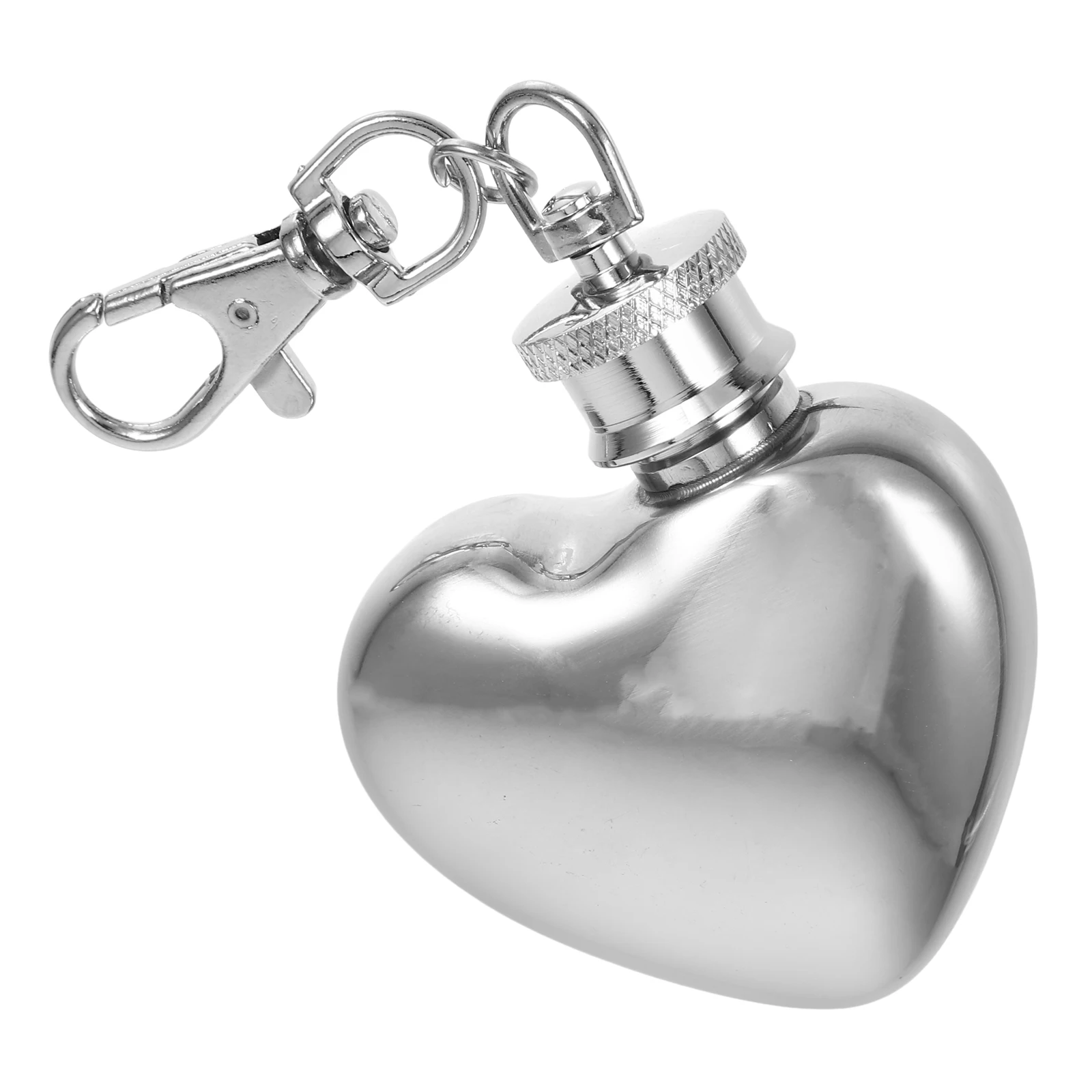 

Heart Shaped Stainless Steel Flask 1oz Keychain Wine Bottle Camping Portable Whiskey Flask Men Pendant Water Kettle Pocket