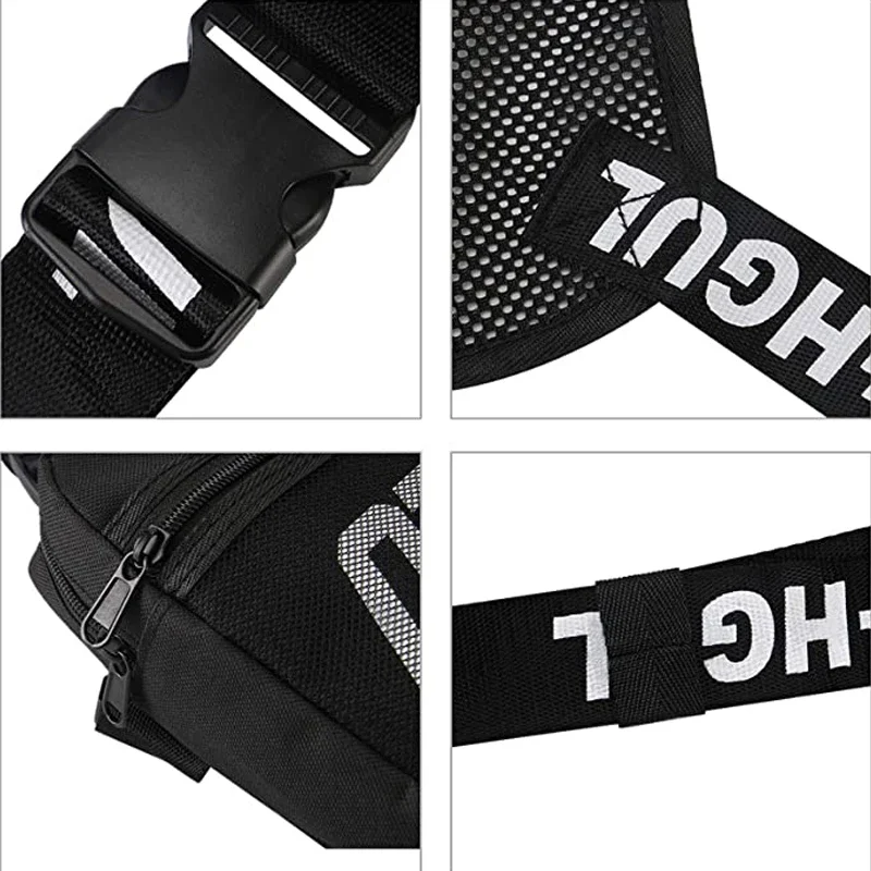 Functional Tactical Chest Bag Fashion Bullet Hip Hop Vest Streetwear Bag Waist Pack Women Black Running Chest Rig Bag