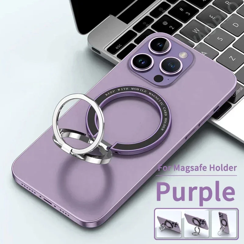 Double-Sided Magnetic Phone Holder for iPhone 15/16/17, Foldable 360° Rotating Stand with Strong Magnet & Finger Grip Suppor view 6
