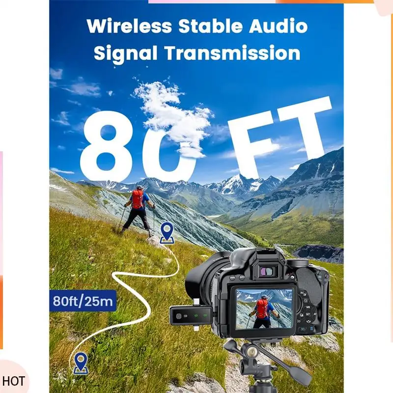 Notícias display LED mini microfone de lapela sem fio, microfone de lapela 3 em 1 para câmera Iphone/Android