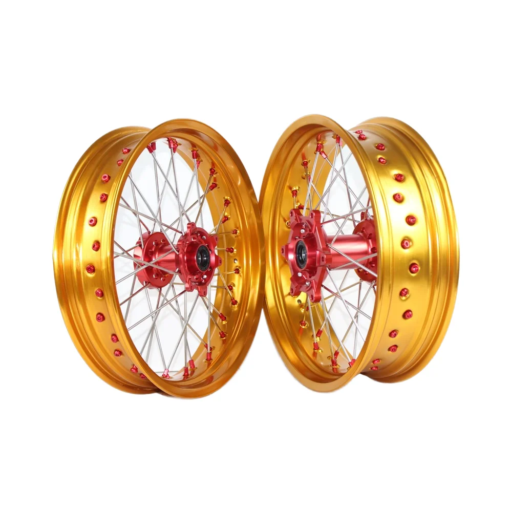 Hot Sale New Blue 17 Inch Supermoto Front Wheel Sets Aluminum Alloy for KTM EXC 125 250 300 Motorcycles