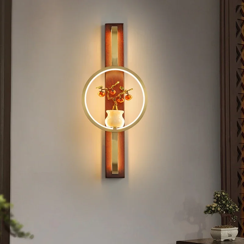 TEMAR  Contemporary Brass Wall Lamp Chinese Style Creativity LED Living Room Bedroom Study Room Hotel Villa  Aisle Wall Fitting image 3
