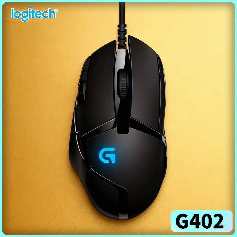 Logitech G402 Hyperion Fury Mouse 8 Buttons 500 IPS Tracking 4 DPI Settings 1ms Report Rate Anti-Slip Design