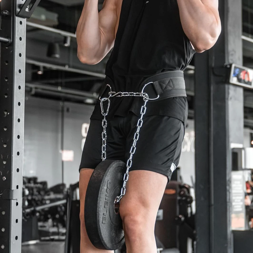 

Черный толстый пояс для тренировок по тяжелой атлетике, пояс для подтягивания с цепочкой, защита талии для силовой атлетики и бодибилдинга
