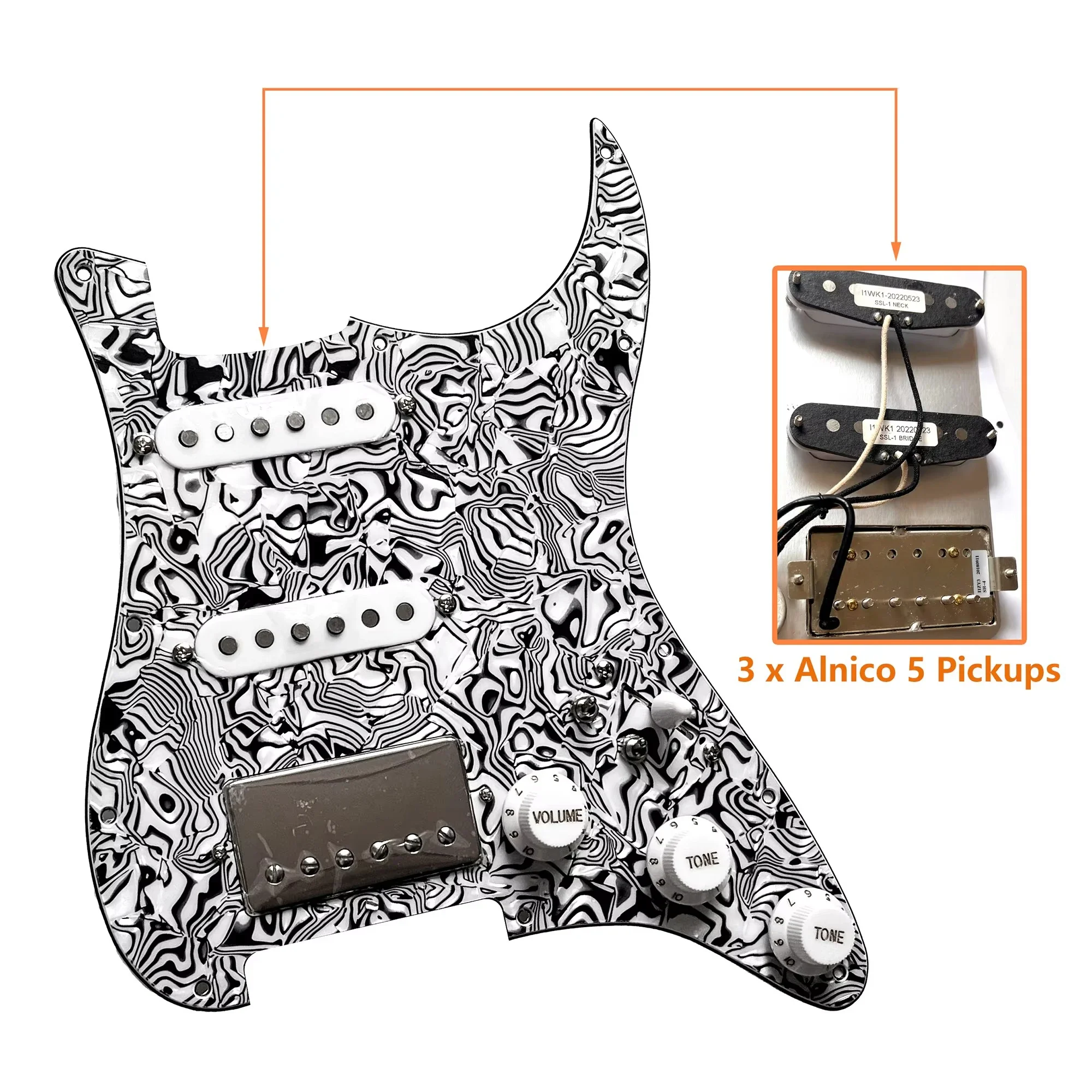 HSS محملة مسبقا ST Pickguard مجموعة نموذج التقاطات ألنيكو الخامس لفائف سبليت هامبوكر التقاطات SSH اختيار الحرس #2