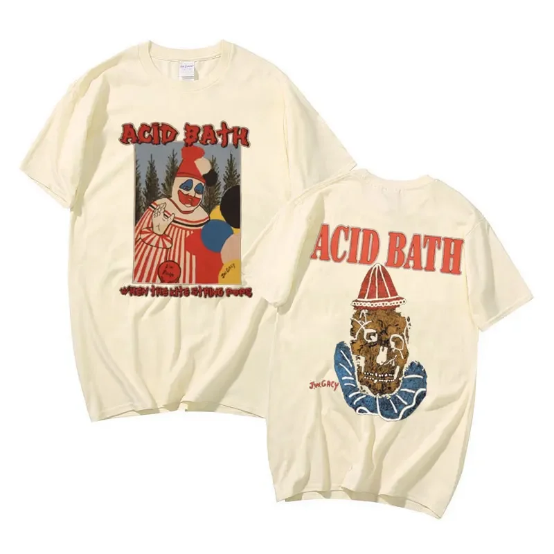 Acid Bath When The Kite String Pops Album Double Sided Print T Shirt Men Women Fashion Trend T-shirts Male Gothic Oversized Tees