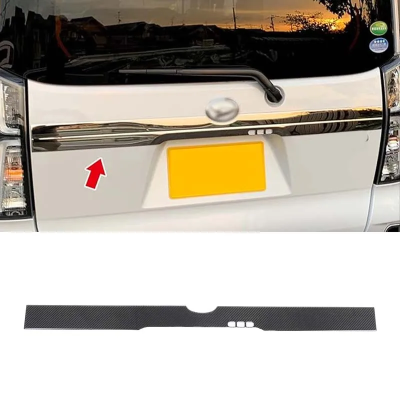 

For Daihatsu Tanto LA650 2019-2022 Soft Carbon Fibre Car Rear Tail Door Rear Logo Decorative Strips Sticker Car Accessories
