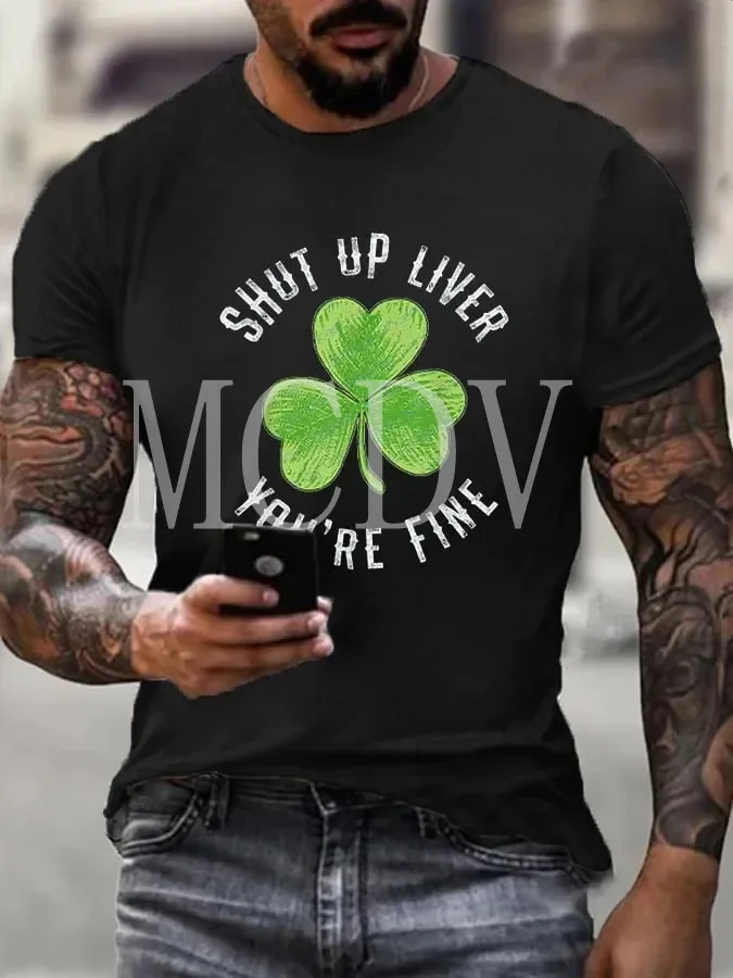 2023 Summer Men's Printed Casual Crew t St Patrick'S Day Shenanigator A Person Who Instigates Shenanigans 3D Printed T Shirt