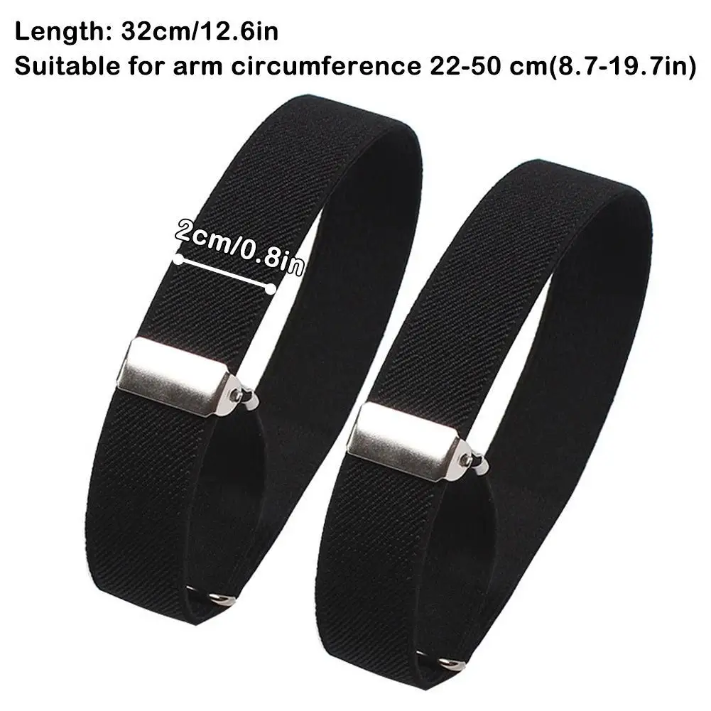 Elastic Shirt Armbands Garter for Men, Adjustable Metal Clip Shirt Sleeve Holder, Formal Business Wedding Suspender Arm Band