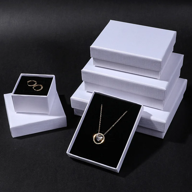 24pc New Arrive Thin Kraft Paper Jewelry Packaging Box Greeting Card Necklace Bracelet Gift Package Case Pink Boxes Dropshipping