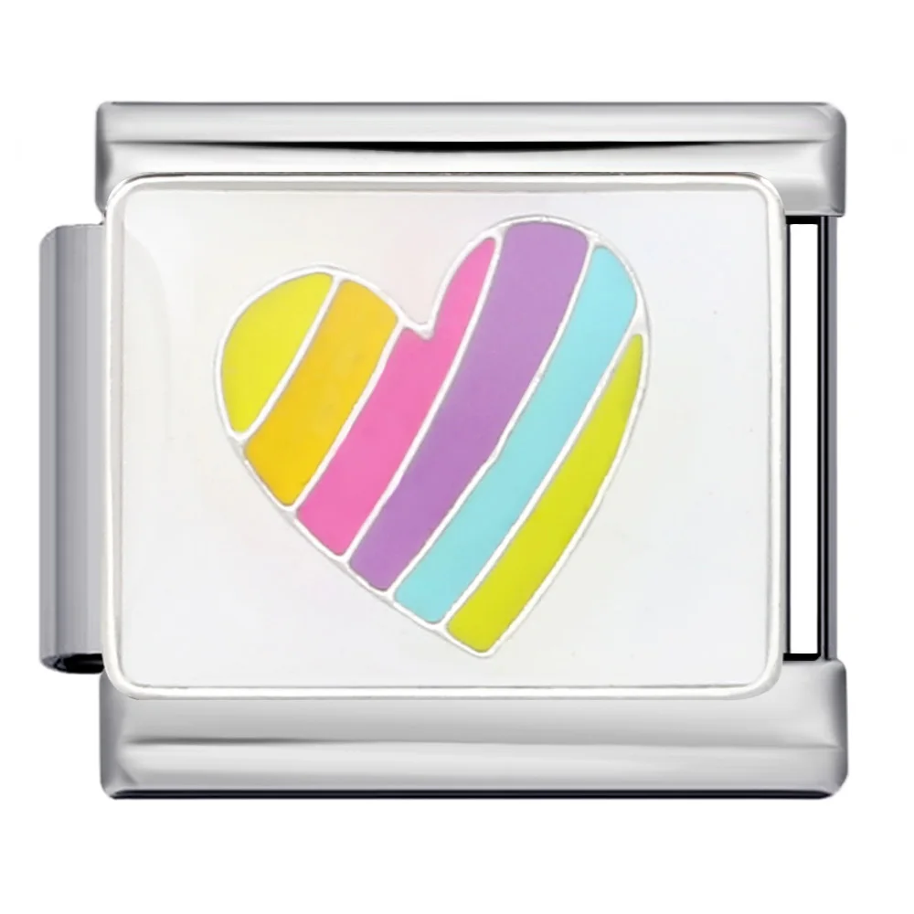 Bunte Y2k Niedliche Damen-Perlen: Bunte Bonbon-Herz-Pizza-Italienische Charm-Perlen, passend für 9mm Edelstahl-Armbänder, für DIY-Schmuckherstellung – Detail 6