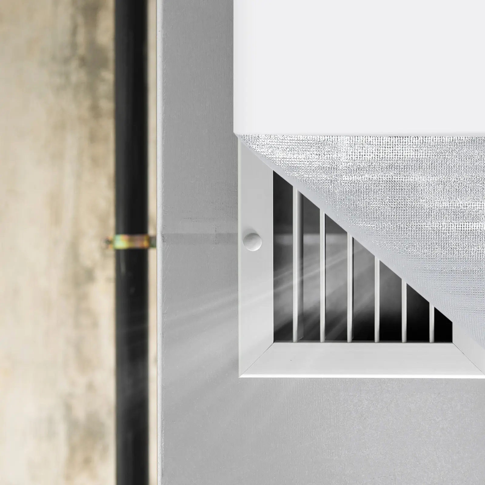 Attic Fan Seal Cover 129x129cm Aluminum Film Thermal Insulation Vent Cover Hook Loop Reusable for Ceiling Shutter