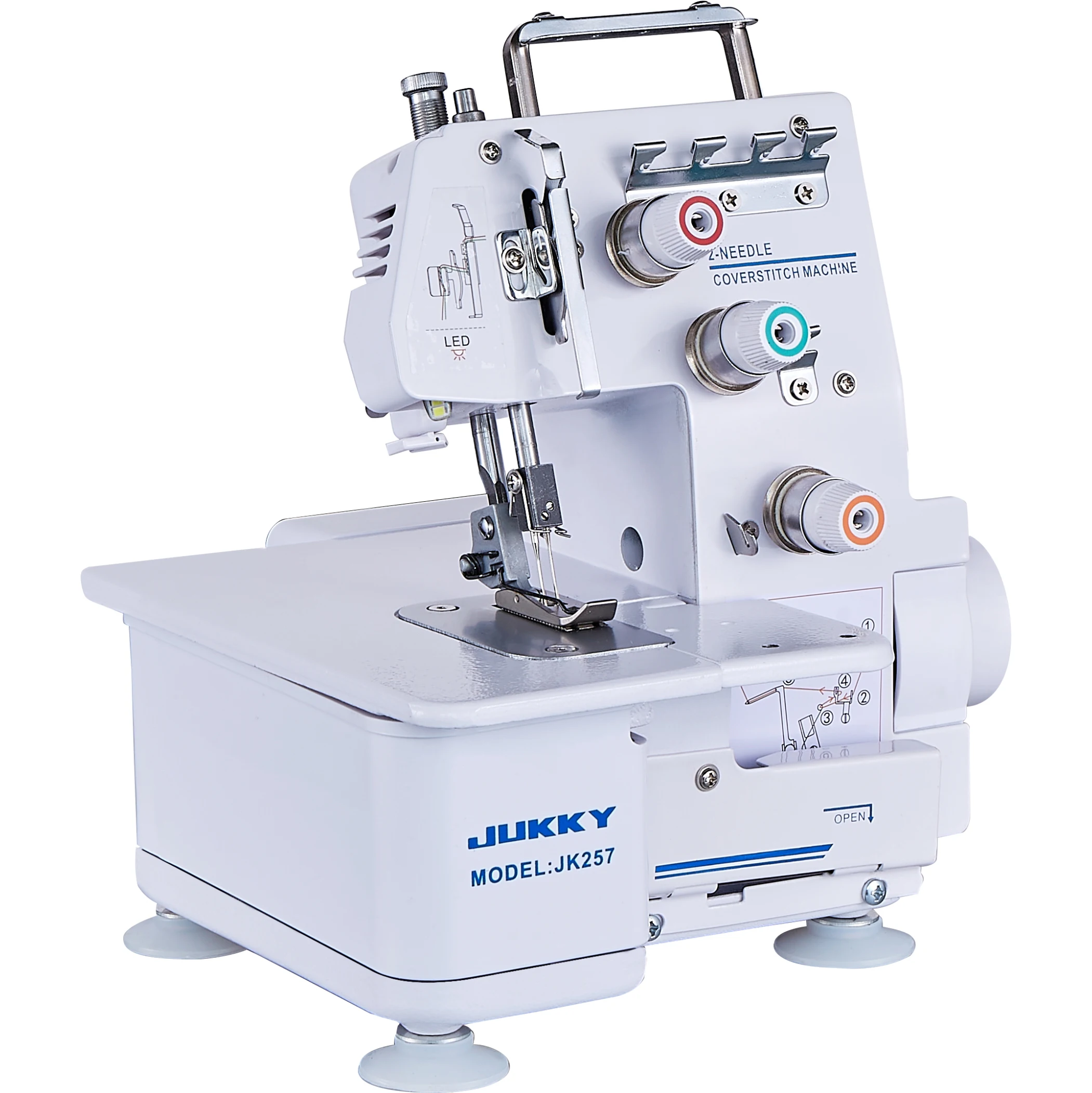 JUKKY JK-257 Portable Household Interlock Sewing Machine for Home and Industrial Use Model with 3 Thread