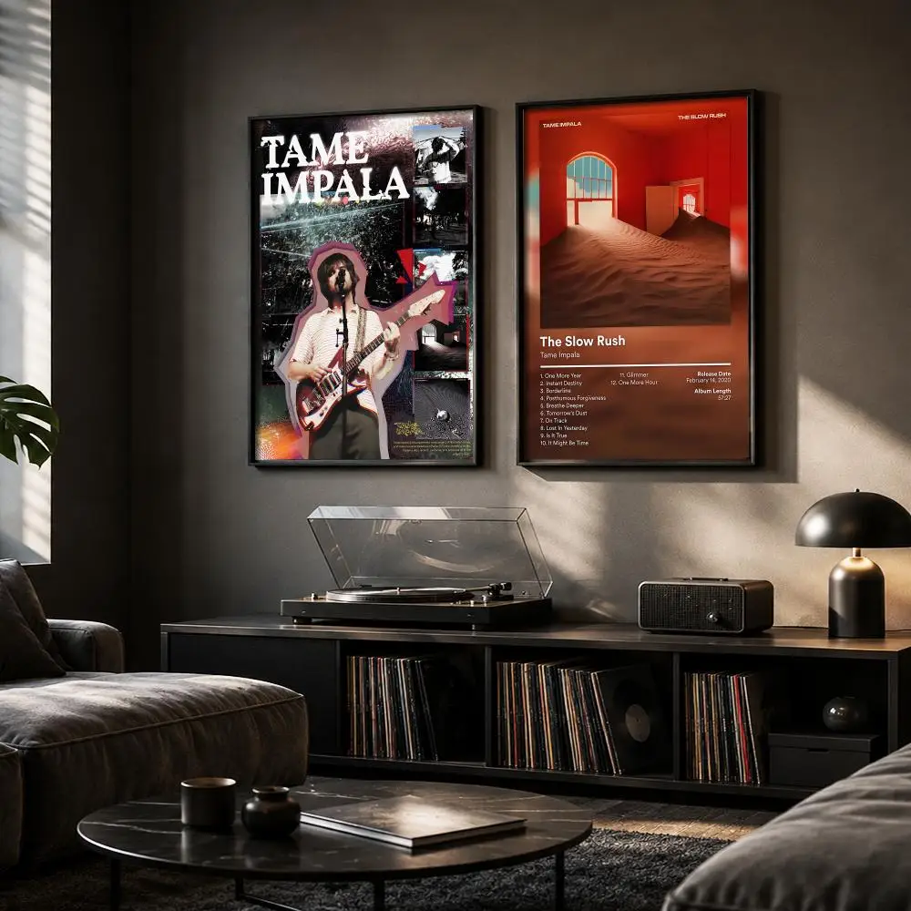T-Tame Impala Rap Album Painting Calligraphy Canvas Poster Hallway Bedroom Living Room Home Bar Decoration Interior Wall