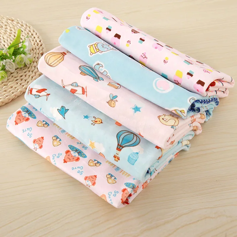 Available On Both Sides Cartoon 3 Layers Waterproof Baby Diaper Pad Washable Baby Changing Mat Baby Mattress changing pad