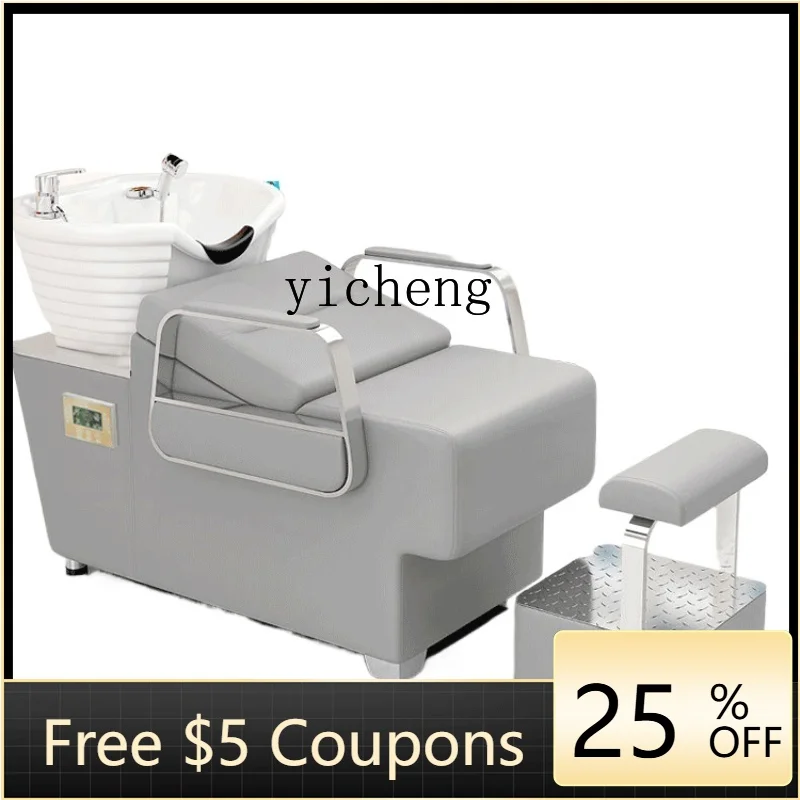 

FF deep ceramic basin shop shampoo bed haircut special semi-reclining quick hot water heater integrated hair salon hair salon