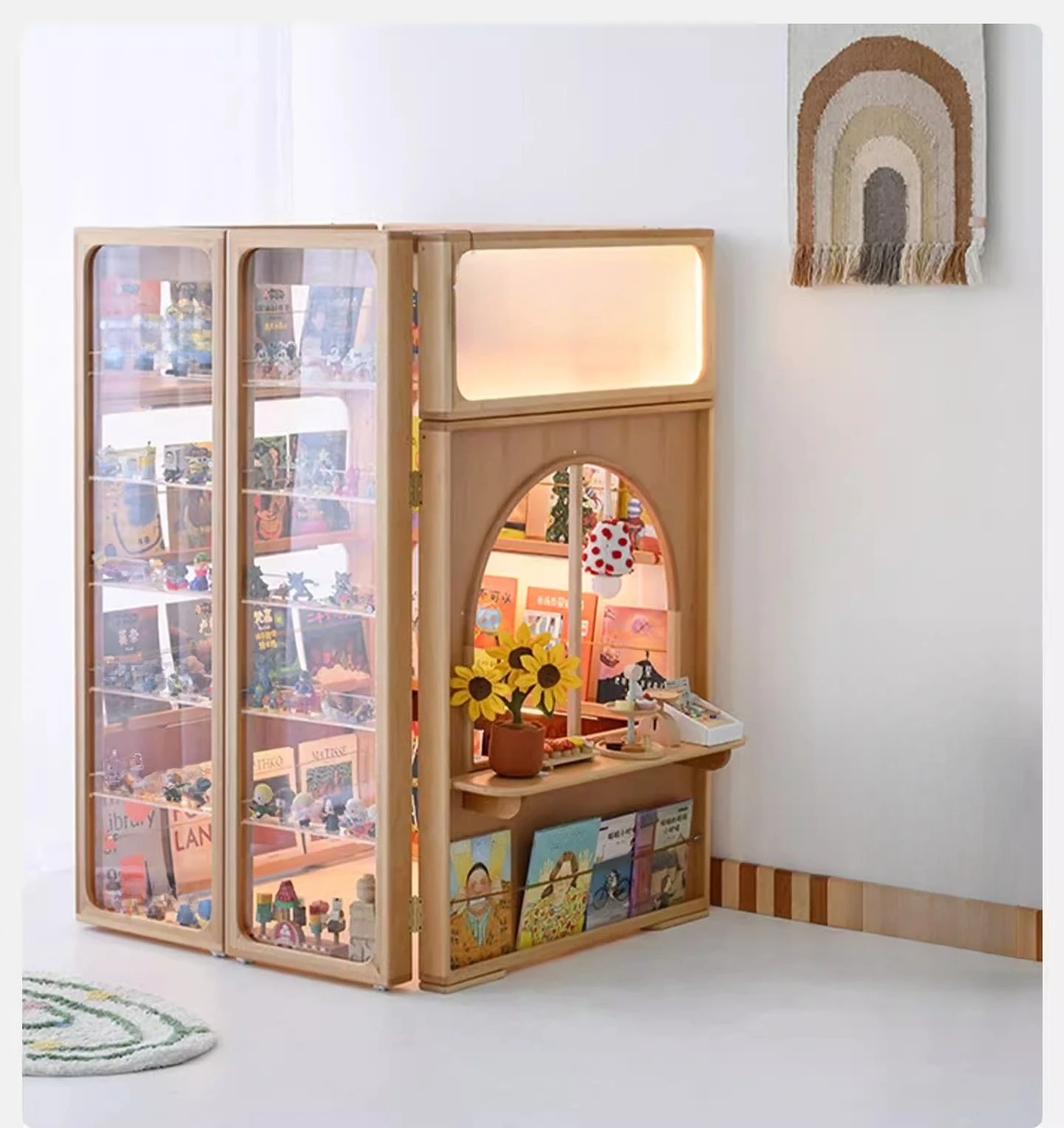 Bookshelf floor-to-ceiling shelves, multi-layer household figure display shelves