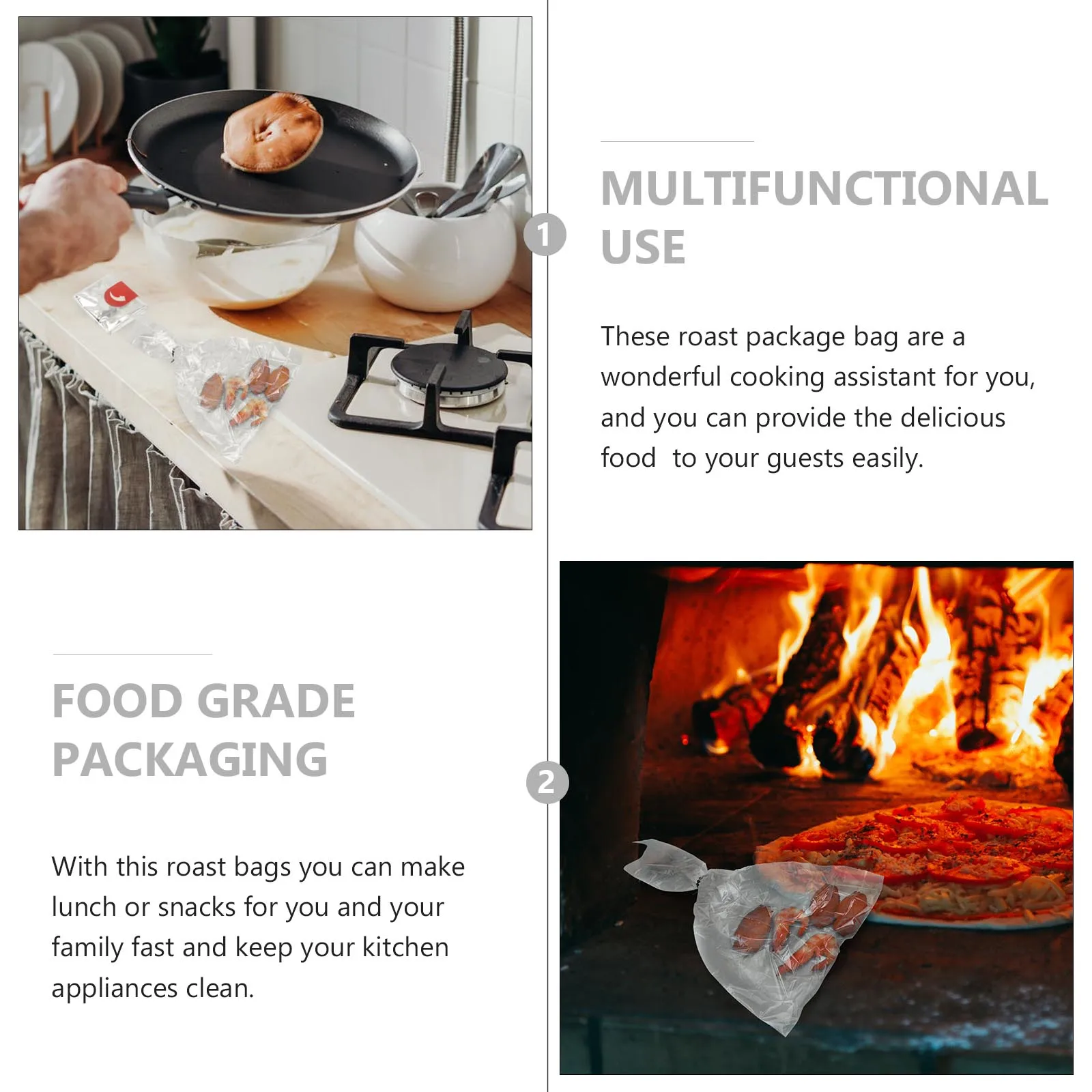 

100Pcs Heat Resistant Oven Roast Bags Bags High Temperature Microwave Grilling Roast Packaging Microwave Oven Bag