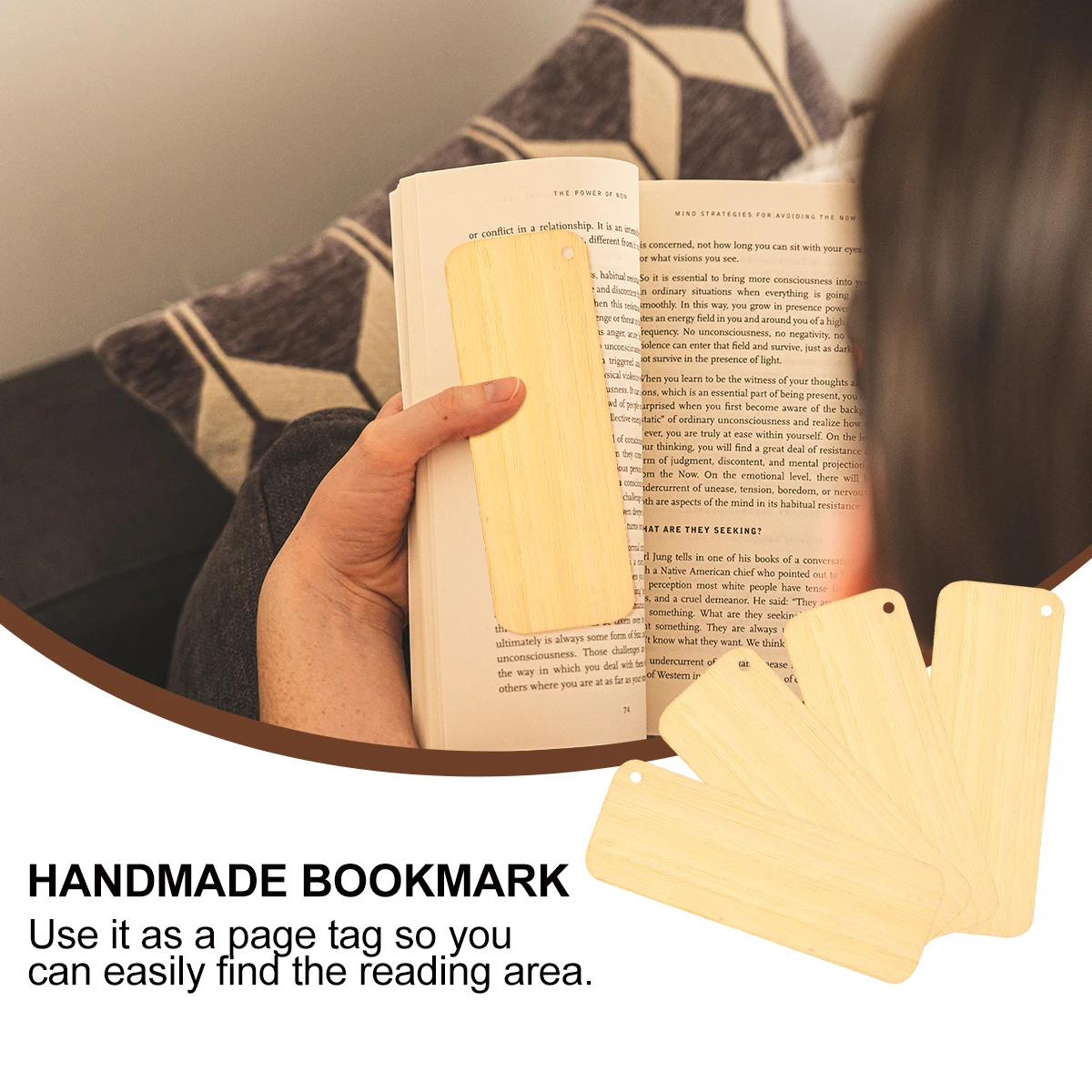 4 Pcs Commemorate Bamboo Bookmark Tag Dried Craft Blanks Floral Bookmarks