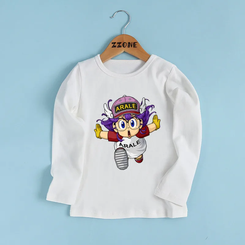 Anime Arale Dr Slump Cartoon Cute Kids T shirt Children Kawaii Funny Clothes Baby Boys and Girls Long Sleeve T-shirt,LKP5476