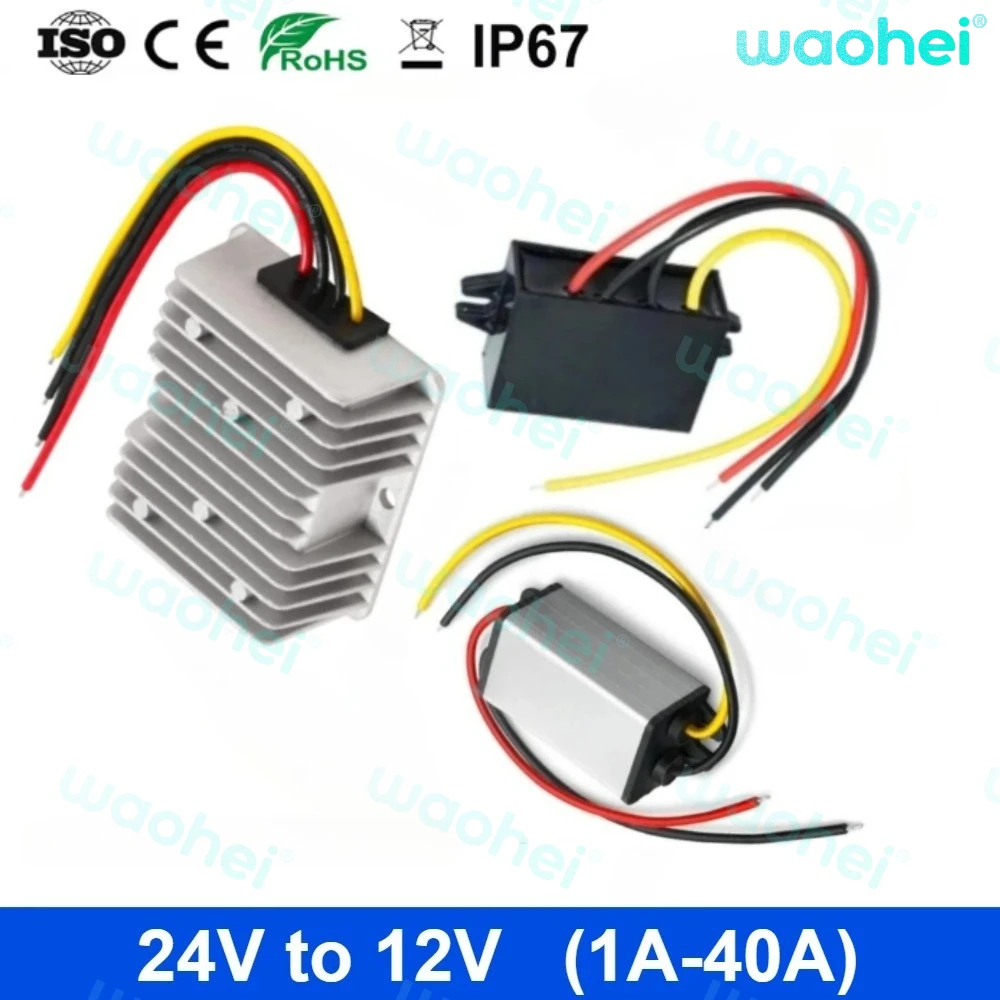 

24V to 12V 1A to 40A DC DC Converter Step Down 24 Volt to 12 Volt Stabilizer Voltage Buck Regulator Transformer CE Certificated