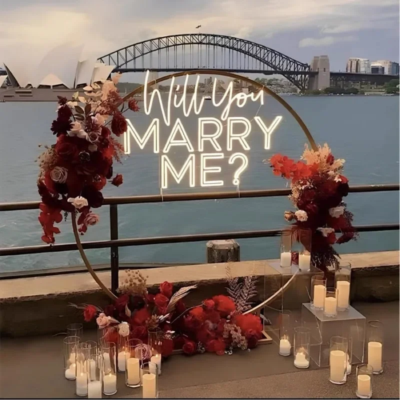 Proposal letter light marry me confession romantic surprise wedding anniversary neon