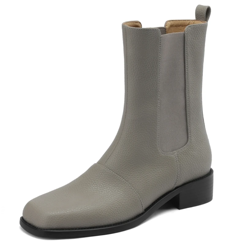 

Genuine Leather Ankle Boots For Women 2023 Trends Autumn Winter Short Shoes Female Western Black Grey Boot Comfortable Big Size