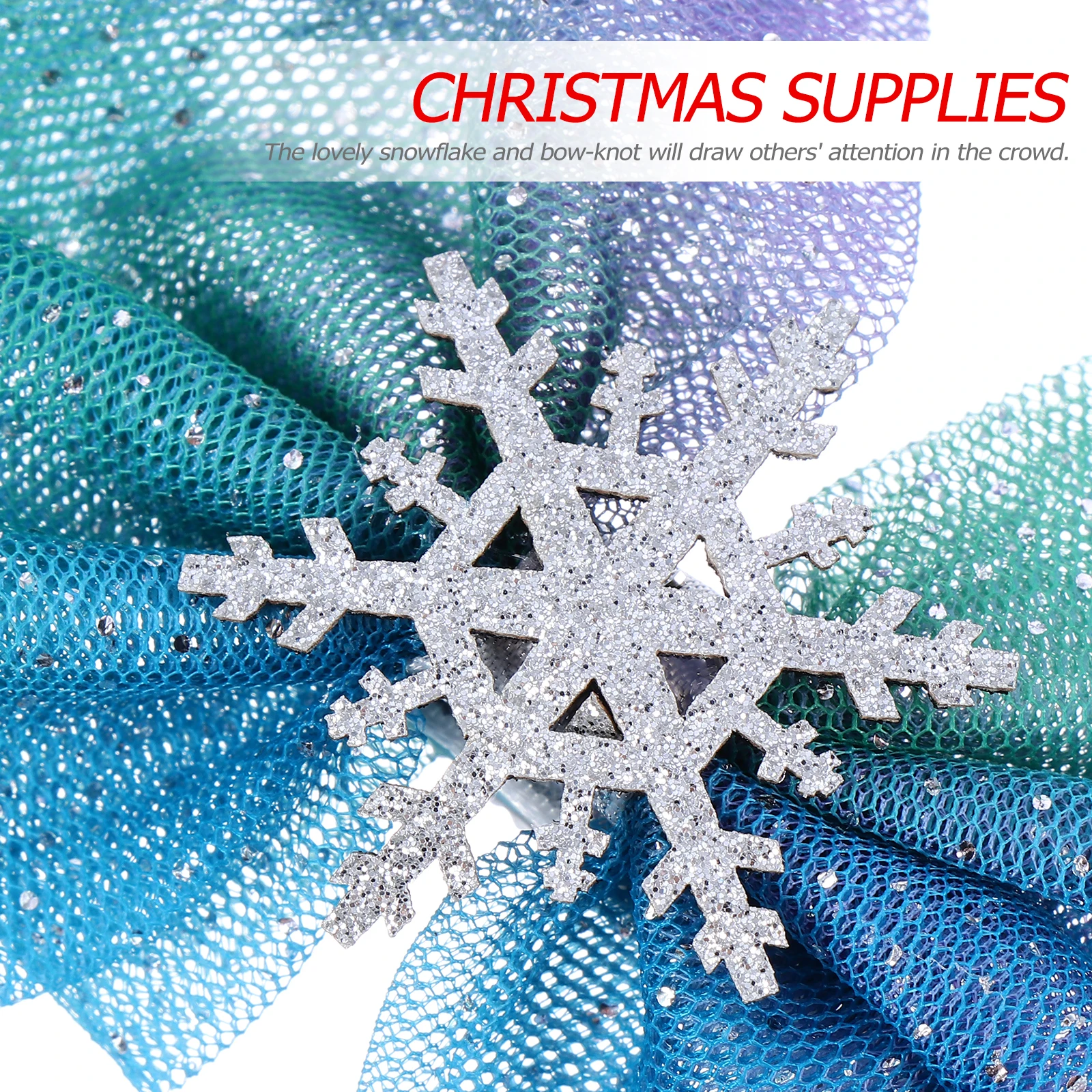 

3pcs Lovely Snowflake Hair Clips Bow Knot Christmas Hairpin for Women Daily Wear Masquerade Cosplay Xmas Supplies